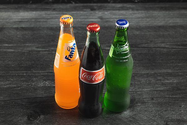 Glass bottle sodas - Coke, Sprite, Fanta