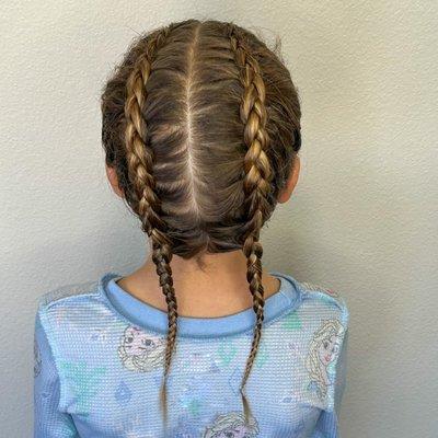 We have a service for everyone! Dutch #braids by Aubrey
 #braiding #kidshair