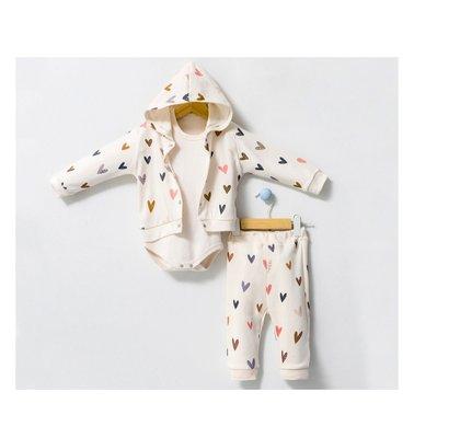 Hooded sipping jacket onesies long pants the 100% material is very soft & very comfortable .