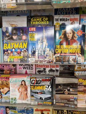 Magazines near registers.