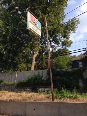 Old sign in the parking lot