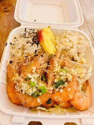 Garlic shrimp plate