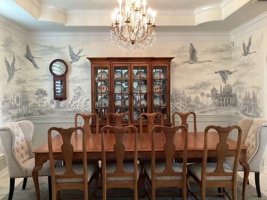 Dining Room Flying Storks Mural