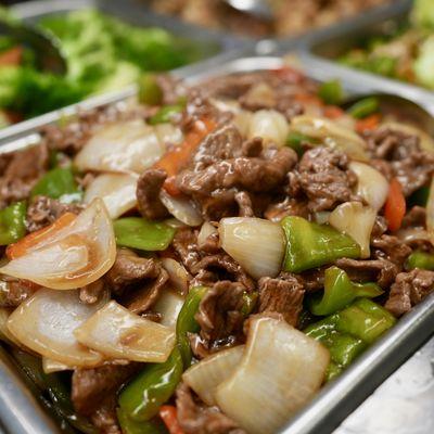 Pepper steak with onions