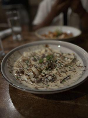 Mushroom ravioli