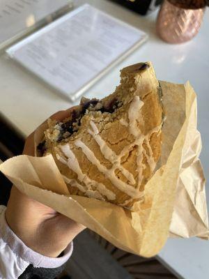 My vegan blueberry scone - half eaten