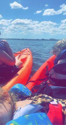 Relaxing after lunch on the water