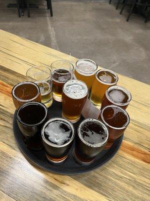 A sampler platter of all the beer they have