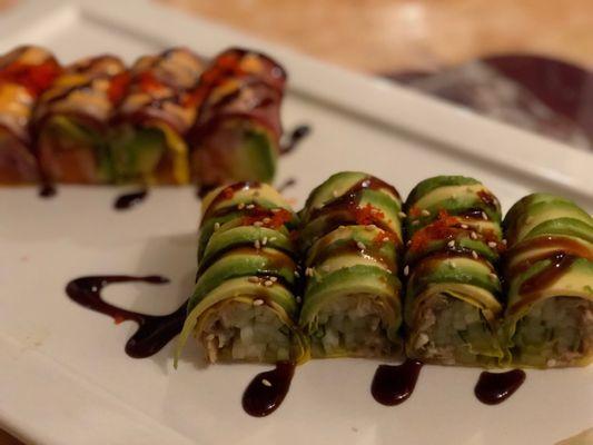 Dragon roll with no rice