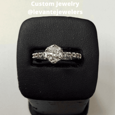 Platinum Colored & White Diamond Ring