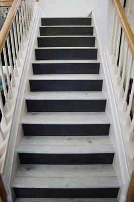 Staircase with Tile Risers