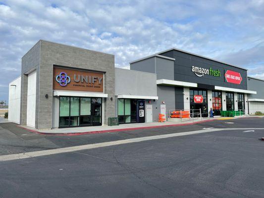 UNIFY Financial Credit Union located next to Amazon Fresh.