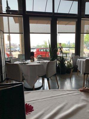 Interior as viewed from our booth. Some outdoor seating available.