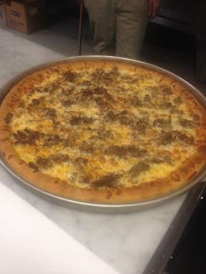 This beyond satisfying steak and cheese pizza hits the spot!