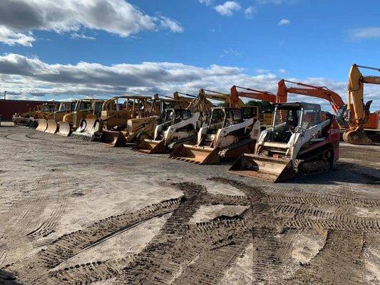 Skid steers ready for auction day!