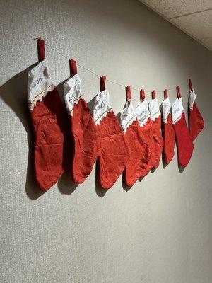 The employees have hung their stockings with care.......