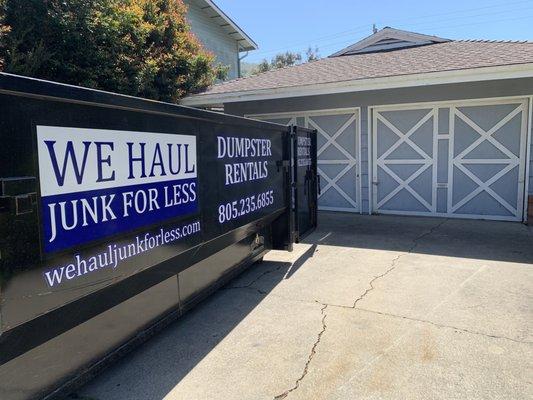 Residential dumpster rental drop off.