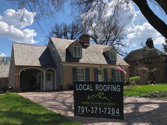 Cedar shake roof that we installed in Fargo