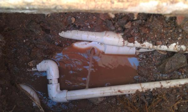 Leak on a pvc pool pipe located under the pool decking