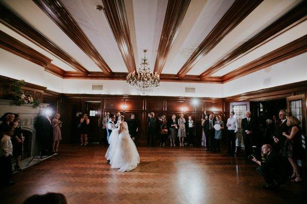 Dancing in the Formal Dining Room under a 200 year old chandelier.