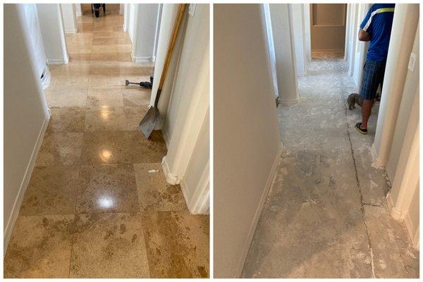 Travertine Tile Floor Removal & Disposal in Phoenix, AZ