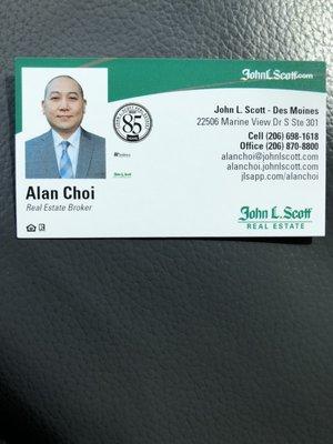 John L Scott business card