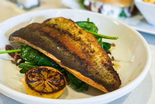 Cedar plank trout