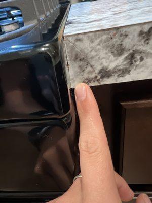 Counter top peeling off.