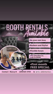 Booth for rent special