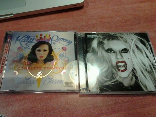 Hubby just bought me Katy Perry & GaGa CDs! Good hubby!