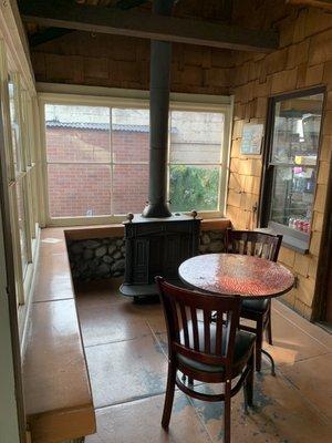 Antique wood burning stove. I believe it's only for decoration