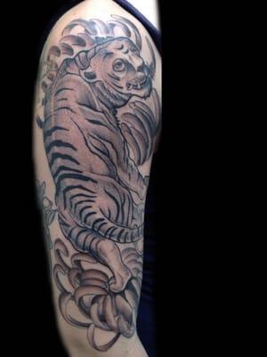 korean tiger tattoo by james spooner