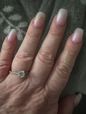 Ombré treatment with gold flake accents for my wedding