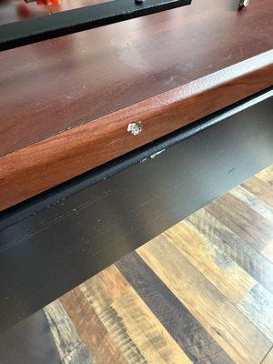 More damage to desk