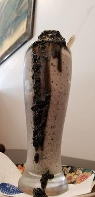 Upward view of the Black Sesame shake.