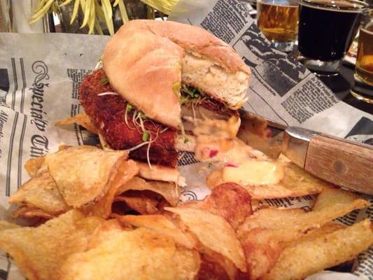 Pimento cheese portobello mushroom burger