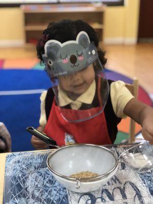 Sifting rice and sugar