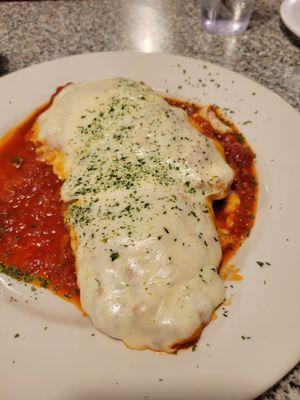 Pretty good chicken parm. Could have been crispier but nice portion with side salad and pasta for $21.