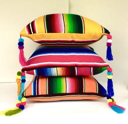 Handmade serape pillows.  In stock right now!