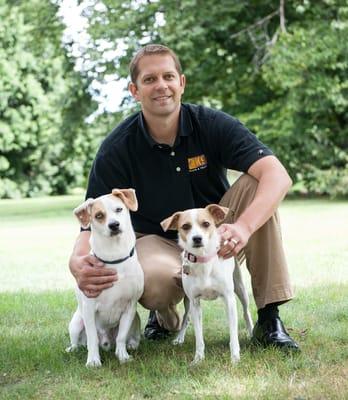 Regional Director - Plymouth County, MA - Eric Majeran with his two dogs.