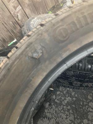 Hole in sidewall of tire from pothole