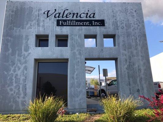 Hand painted logo-Valencia Fulfillment, Castaic, CA