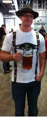 I couldn't get him to buy lederhosen, so this will do!