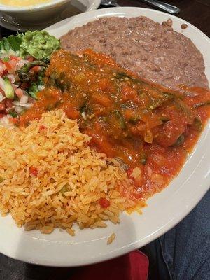 Chile Relleno covered with salsa ranchero