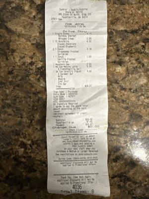 My Order Receipt