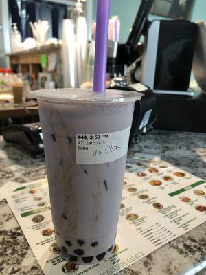 Taro with vanilla milk tea