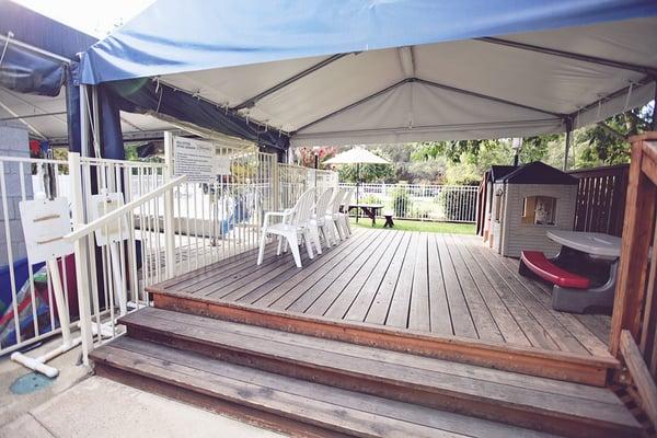 Play area and observation deck.