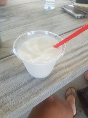 Pina colada wine slushies