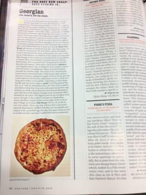 Our famous Megruli khachapuri ( double cheese) was featured in New York Magazine!