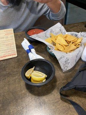 Starter nachos and salsa